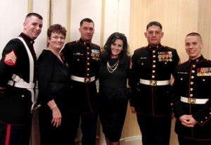 Carolyn, her mother and highly decorated Marines at the JCS Event Gala 2012